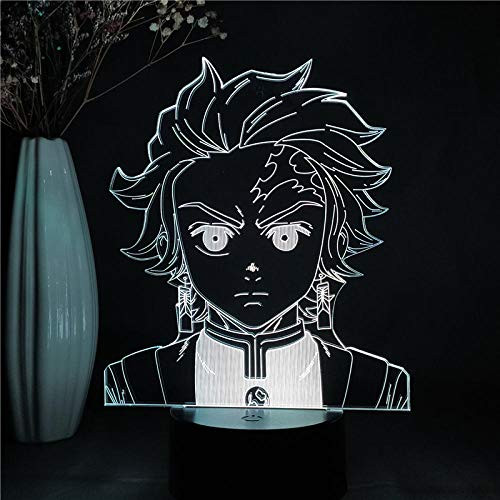 3D Night Light Led 3D Night Light Anime Demon Slayer Figure Kamado Tanjirou Nightlight Kids Child Bedroom Decor Manga Figurine Lamp Gift ZGTH