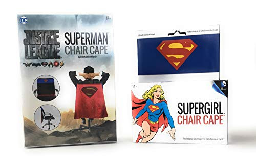 Entertainment Earth Batman v Superman: Dawn of Justice Superman and Supergirl Chair Cape, His and Hers Super Hero Gift Bundle