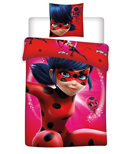 Ladybug Miraculous Kids 100% Polyester Super Soft Set of Bed Set Duvet Cover and Pillow Cover