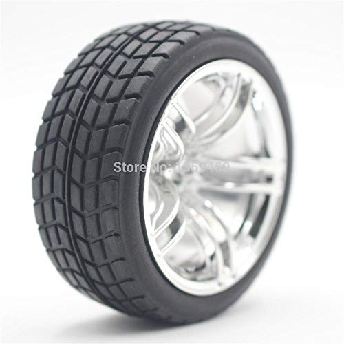 Parts  and  Accessories 4pcs 1/10 RC Soft Rubber Touring Tire Tyre Wheel Rim WD5SC-Chrome- 3/6/9mm Offset for 1-10 Touring Car 10186 plus21013 - -Color- 6mm Offset-