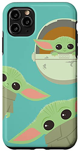 iPhone 11 Pro Max Star Wars The Mandalorian Grogu Triple Threat Teal Blue Case