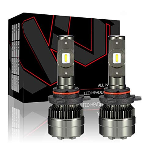 Wishshopping Socket Model:9012(HIR2) 8400lm 6000K Xenon White Color LED Car Headlight Bulbs - High Beam/Low Beam Headlamp - Halogen Headlight Bulbs Replacement- 2 Yr Warranty