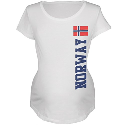 Old Glory World Cup Norway White Womens Soft Maternity T-Shirt - X-Large
