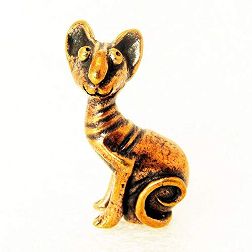 Cat Sphinx Figurine Decorative Kitty Statue Bronze Miniature Figure