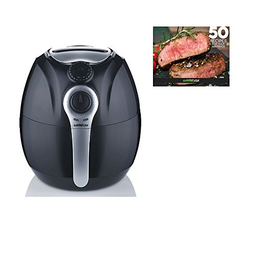 GoWISE USA 3.7-Quart Dial Air Fryer + 50 Recipes for your Air Fryer (Black (Dial))