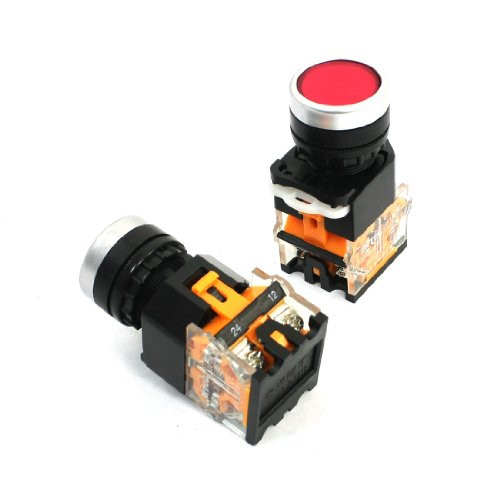 2pcs 4 Screw Pin 1NO 1NC Momentary Red Push Button Switch AC 660V 10A