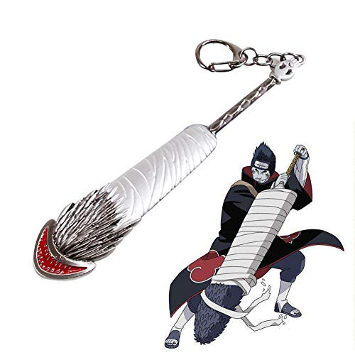 WKS Hoshigaki Kisame Keychain,Anime Naruto Hoshigaki Samehada Weapon Prop Cosplay Sword Keyring Pendant for Unisex Metallic