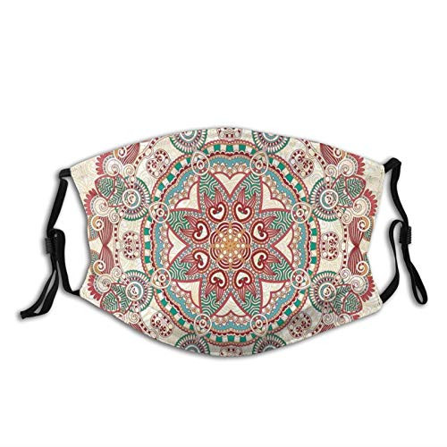 ETHAICO Oriental Mandala Figure Vintage Style Boho Art Geometric Forms Pattern Image?Reusable Face Mask Balaclava Washable Outdoor Nose Mouth Cover for Men and Women