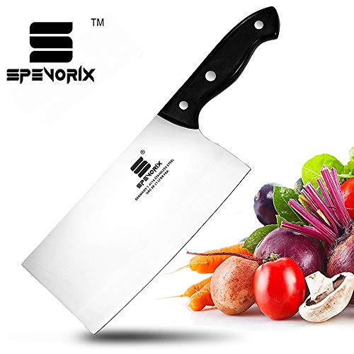 Cleaver knife 7 inch Meat Cleaver Chinese Vegetables Knife imported high-carbon German Stainless Steel Kitchen Knife with Ergonomic Handle Chinese Chef Knife Multipurpose Use for Cook Kitchen