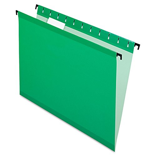 Pendaflex SureHook 615315BGR Poly Laminate Hanging Folders, Legal, 1/5 Tab, Bright Green, 20/Box -PFX615315BGR-