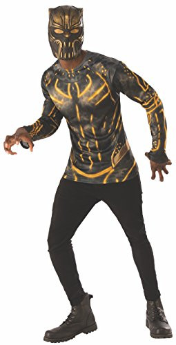 Rubie's Men's Marvel Black Panther Erik Killmonger Costume Top and Mask, Standard