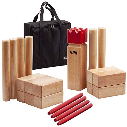 GSE Games & Sports Expert Premium Oak Hardwood Viking Kubb Lawn Toss Game Set GSE Games & Sports Expert Premium Oak Hardwood Viking Kubb Lawn Toss Game Set