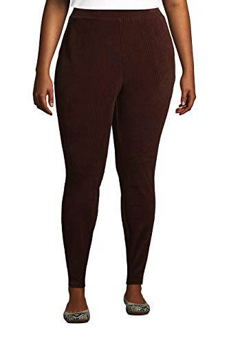 Lands' End Women s Sport Corduroy Leggings Burnt Brown Plus 1x