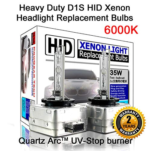 Heavy Duty D1S D1R 6000K HID Xenon Headlight Replacement Bulbs OEM Standard 35W -Pack of 2-