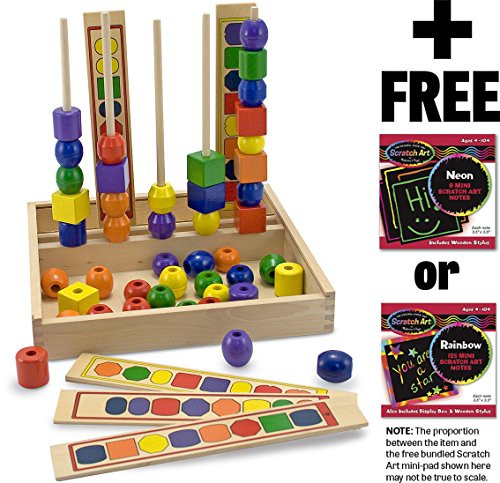 Bead Sequencing Set + FREE Melissa & Doug Scratch Art Mini-Pad Bundle [05760]