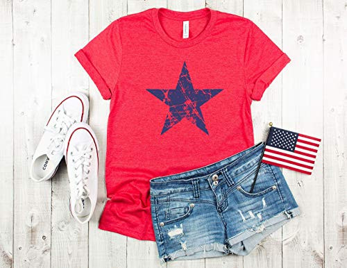 Distressed 4th of July shirt cute woman's top fourth of July tee