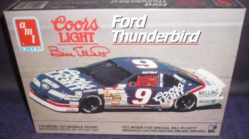 #6740 AMT/Ertl Bil Elliott #9 Coors Light Ford Thunderbird 1/25 Scale Plastic Model Kit by AMT Ertl