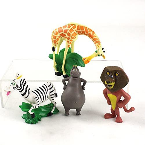 Madagascar Figure Toys Lion Alex Zebra Marty Giraffe Melman Hippo Gloria Animal Model Dolls 4 Pcs