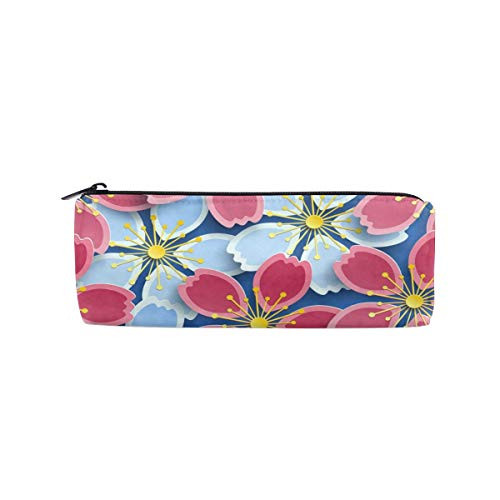 Blue Pink Sakura Pencil Case Cosmetic Bag Travel Makeup Pouch Bag Toiletry Bags Makeup Organizer With Zipper