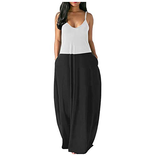 GGOGO Womens Beach Pullover Summer Maxi Boho Sundress Fashion Ladies Deep V-Neck Strapless Loose Long Slip Dress?White?L? GGOGO Womens Beach Pullover Summer Maxi Boho Sundress Fashion Ladies Deep V-Neck Strapless Loose Long Slip Dress?White?L?