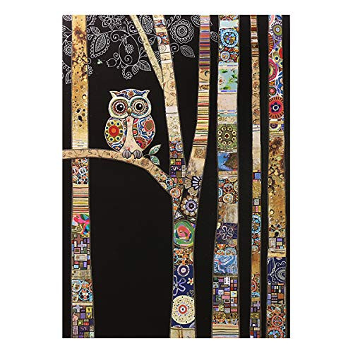 Artistic Greeting Card -BA1476- Blank/Birthday - Owl Birch - Jewels Range - Embossed and Foil Finish