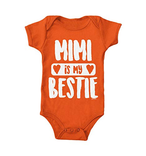 Haase Unlimited Mimi is My Bestie - Grandma Granny Bodysuit -Orange, 6 Months- Haase Unlimited Mimi is My Bestie - Grandma Granny Bodysuit -Orange, 6 Months-