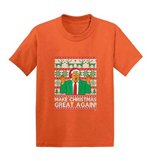 Haase Unlimited Make Christmas Great Again - Trump Ugly Infant/Toddler Cotton Jersey T-Shirt -Orange, 24 Months- Haase Unlimited Make Christmas Great Again - Trump Ugly Infant/Toddler Cotton Jersey T-Shirt -Orange, 24 Months-