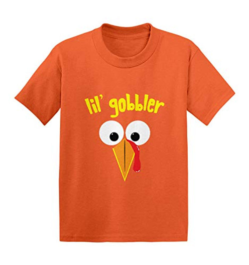 Haase Unlimited Lil' Gobbler - Turkey Face Thanksgiving Infant/Toddler Cotton Jersey T-Shirt -Orange, 24 Months- Haase Unlimited Lil' Gobbler - Turkey Face Thanksgiving Infant/Toddler Cotton Jersey T-Shirt -Orange, 24 Months-