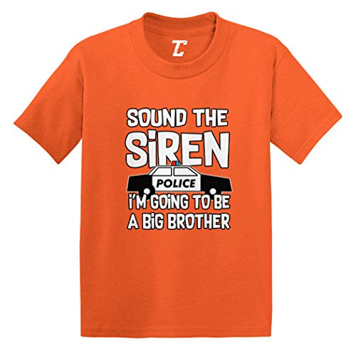 Sound The Siren - Big Brother Police Car Infant/Toddler Cotton Jersey T-Shirt -Orange, 5T- Sound The Siren - Big Brother Police Car Infant/Toddler Cotton Jersey T-Shirt -Orange, 5T-