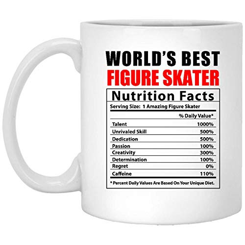 World's Best Figure Skater Nutritional Facts White Coffee Mug 11 Oz World's Best Figure Skater Nutritional Facts White Coffee Mug 11 Oz