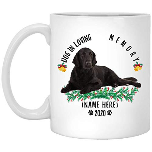 Funny Personalized Name Flat Coated Retriever Black In Loving Memory Christmas 2020 Coffee Mug White 11 Oz
