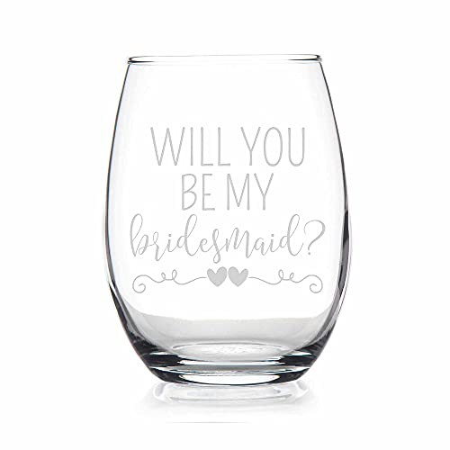 Will You Be My Bridesmaid Stemless Wine Glass - Bridesmaid Gift Ideas, Awesome Bridesmaid Gift, Bridesmaid Wine Glass