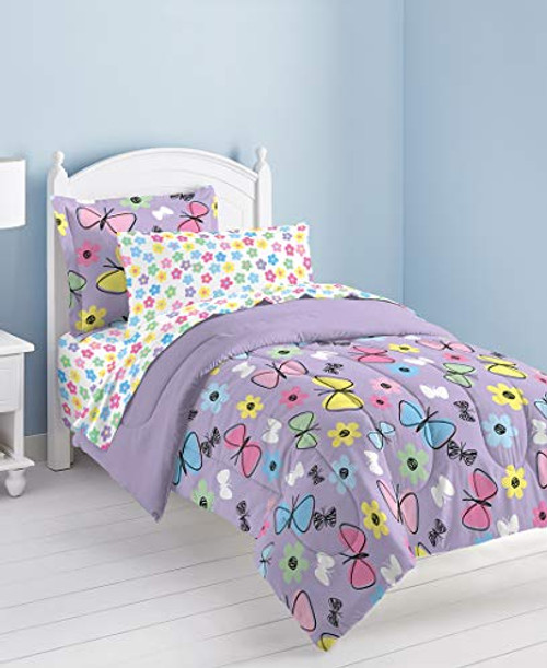 Dream Factory Sweet Butterfly Ultra Soft Microfiber Girls Comforter Set, Purple, Twin Dream Factory Sweet Butterfly Ultra Soft Microfiber Girls Comforter Set, Purple, Twin