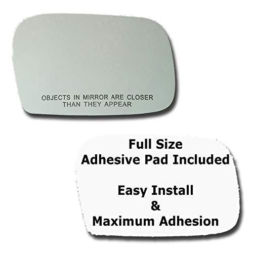 Mirror Glass  plus Full Size Adhesive Pad for 2000-2005 Toyota Echo Passenger Side Replacement