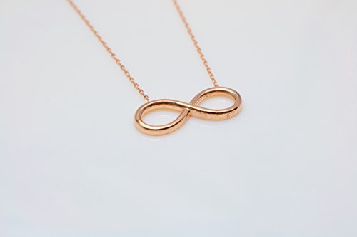 Rose Gold Infinity Sterling Silver Charm Pendant Necklace with 15.7'' to 17.7'' Adjustable Chain by Handmade Studio Rose Gold Infinity Sterling Silver Charm Pendant Necklace with 15.7'' to 17.7'' Adjustable Chain by Handmade Studio