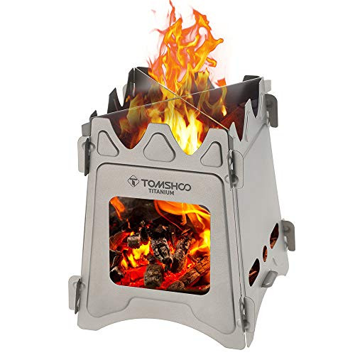 TOMSHOO Titanium Camping Stove Camp Wood Stove Portable Foldable Burning Backpacking Stove for Outdoor Hiking Picnic BBQ TOMSHOO Titanium Camping Stove Camp Wood Stove Portable Foldable Burning Backpacking Stove for Outdoor Hiking Picnic BBQ