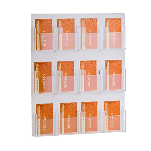 Source One 12 & 24 Pocket Vertical Wall Mount Business Card Holder Display (1 Pack, 12 Pocket)