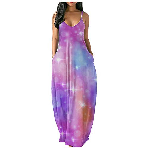 GGOGO Fashion Womens Tie-Dye Beach Pullover Summer Maxi Boho Sundress Ladies Loose Long Slip Dress-Pink,L- GGOGO Fashion Womens Tie-Dye Beach Pullover Summer Maxi Boho Sundress Ladies Loose Long Slip Dress-Pink,L-