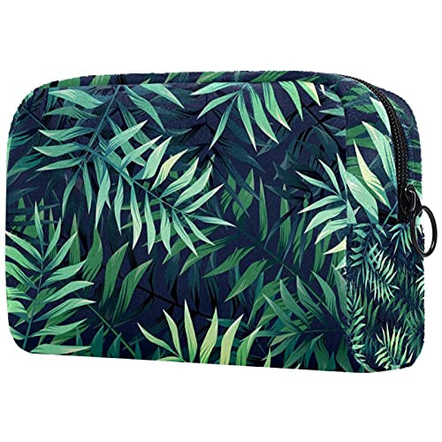 Women Makeup Bag,Cosmetic Storage Bag Leaf Tropical Green Summer for Travel,Cosmetics Organizer