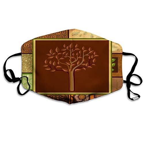 Funny Activated Carbon mask,Tree Figure on Ethnic Tribal Motifs Leaf Floral Ornaments,Printed Facial decorations for men women