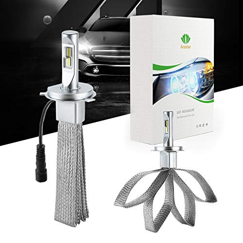 Led Headlight Bulbs H4 CSP 48W Fanless Cool White 6000LM 6500K IP65 Waterproof Headlight Conversion Kit hi&low beam (H4)