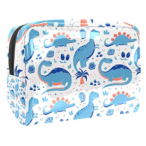 Cosmetic Case Organizer lovely blue dinosaur Travel Makeup Bag Compact Makeup Case Waterproof Toiletry Bag for Women Girls 7.3x3x5.1in Cosmetic Case Organizer lovely blue dinosaur Travel Makeup Bag Compact Makeup Case Waterproof Toiletry Bag for Women Girls 7.3x3x5.1in