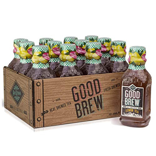Arizona Good Brew Premium Lemon Tea with Real Sugar, 20 Fl Oz -Pack of 12-