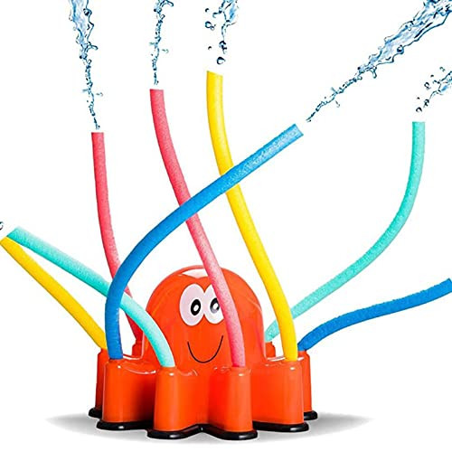 Outdoor Water Spray Sprinkler for Kids and Toddlers, Backyard Spinning Turtle Sprinkler Toy Octopus Tubes,Splashing Fun for Summer Days, Attaches to Garden Hose