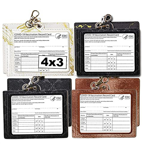 PVC Vinyl Sleeves 5 Pack Card Protector 4x3 Record Card Holder,ID Badge  Holders, Card Covers, Waterproof Clear Name Tag Holders