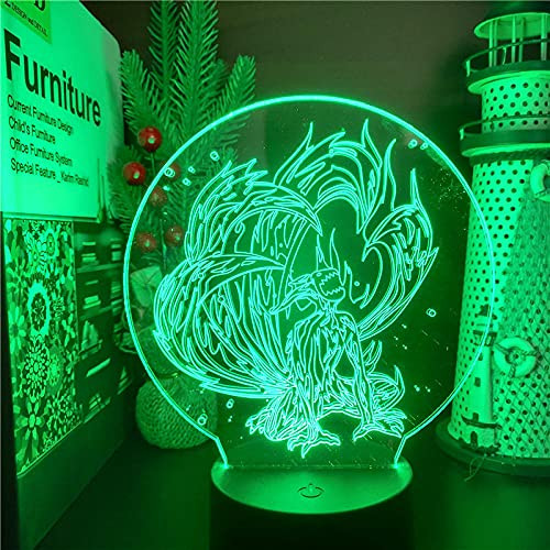 3D Night Light Naruto LED Night Light Anime Kurama Uzumaki Naruto Figure LED Lamp Table Light for Bedroom Acrylic 3D Light Manga Gifts ZGTH