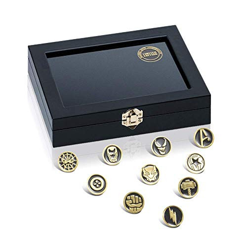 Marvel Avengers Enamel Pins Set Marvel Gifts 10pcs Metal Black Gold Brooches Super Hero Captain America Black Panther Spiderman Venom Iron Man Marvel Avengers Enamel Pins Set Marvel Gifts 10pcs Metal Black Gold Brooches Super Hero Captain America Black Panther Spiderman Venom Iron Man