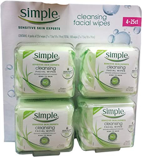 Simple 100 Piece Cleansing Wipe