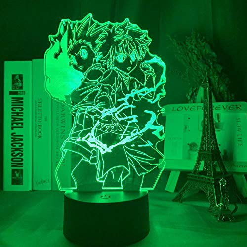 3D Night Light Gon and Killua Figure 3D Night Light Anime Hunter X Hunter Nightlight for Kid Bedroom Decor Lighting Child Gift Lamp Bedside ZGTH