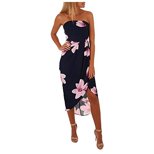 LOSTOX Women Dresses Summer Fashion Tops Casual Dresses for Women Sleeveless Beach Dress Sundresses Navy